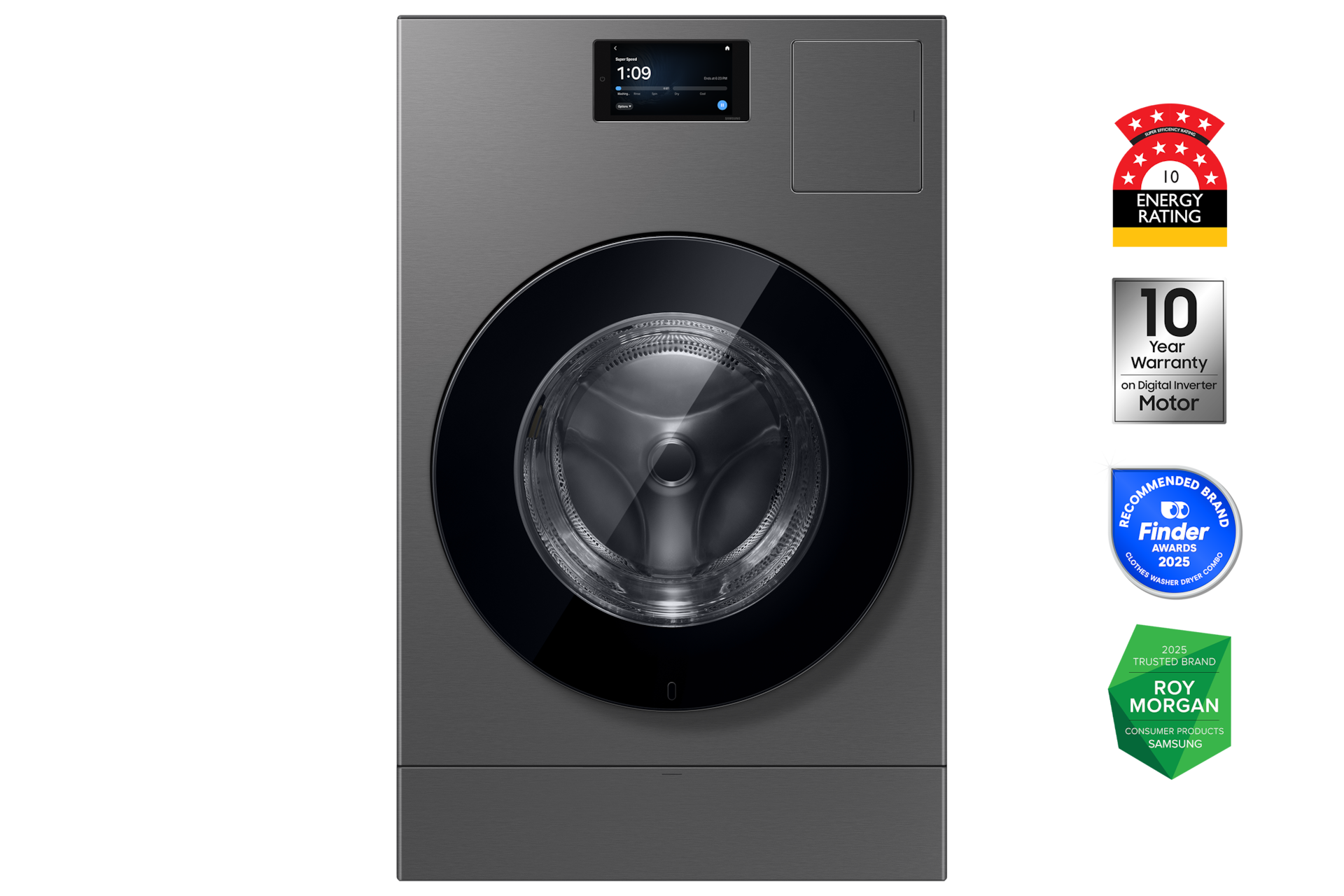 Samsung Bespoke AI Laundry Combo WD90H19AHSSA 19.5kg 10kg heat pump washer dryer in Dark Steel