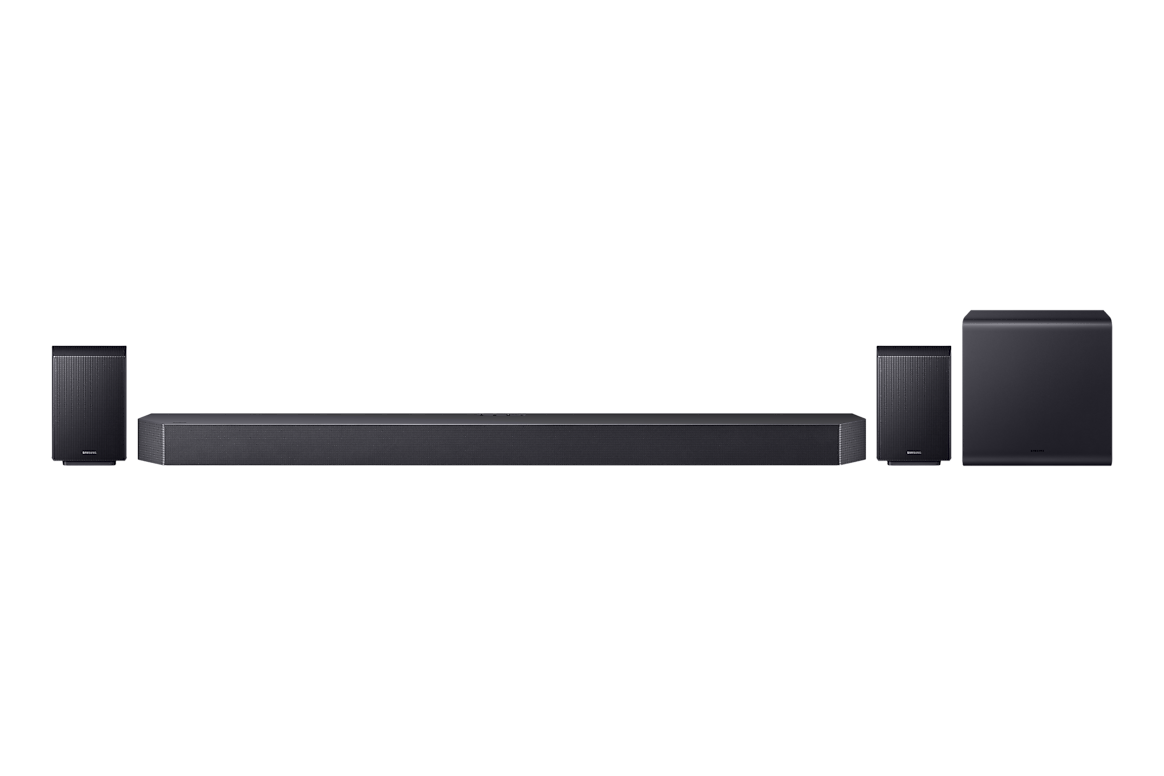 Samsung HW-Q990H soundbar system with subwoofer and two rear speakers